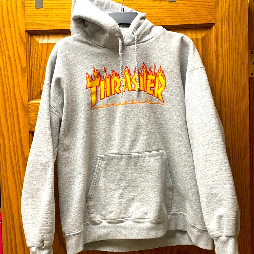 Thrasher, hooded sweatshirt, size large